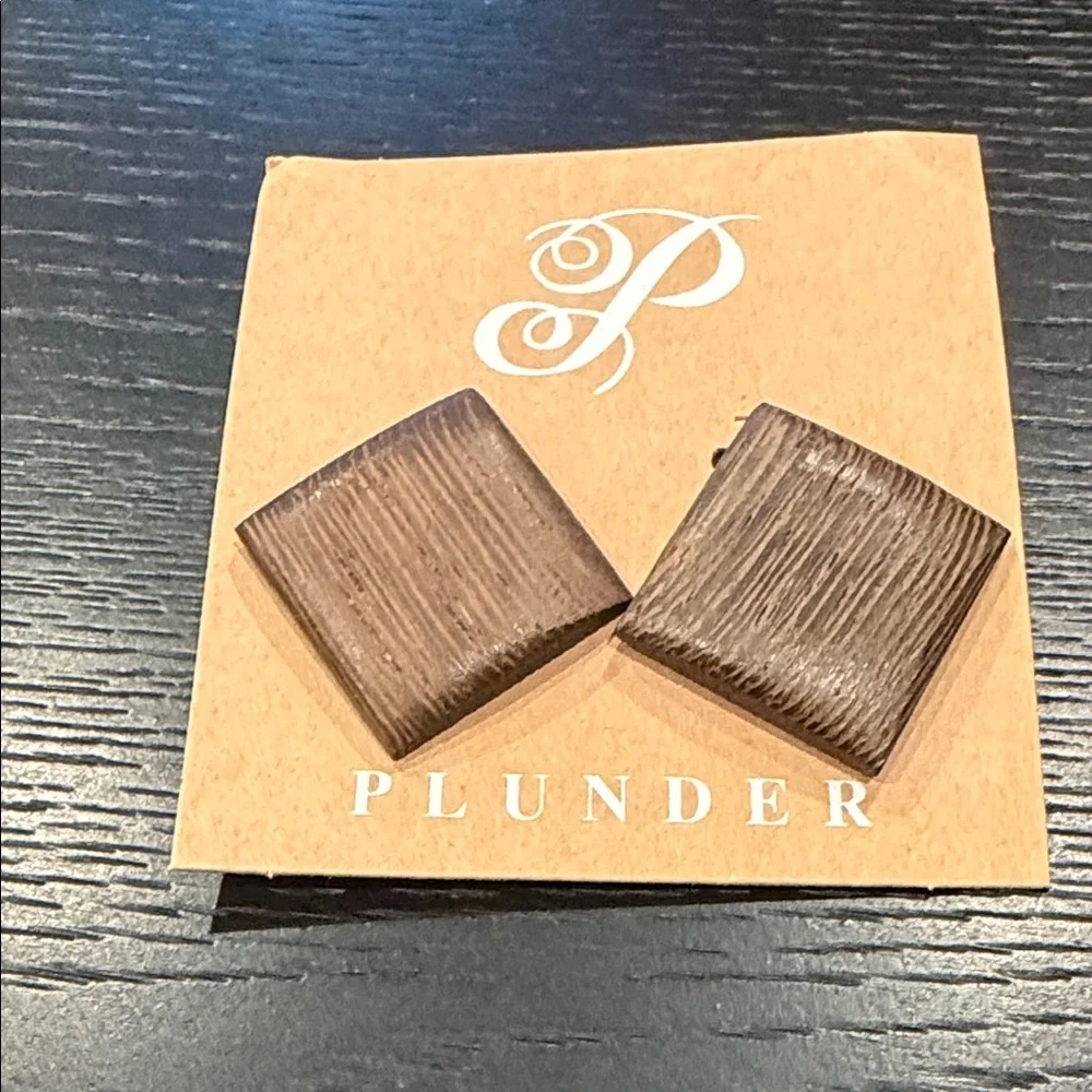 NWT Plunder Brown Wooden Earings - ALL EARRINGS 3 for $25 mix and match